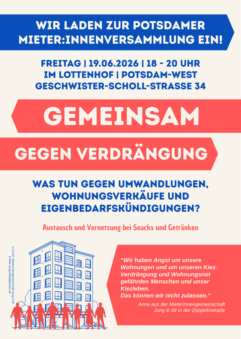 Potsdamer Mieter:innenversammlung: Gemeinsam gegen Verdrängung